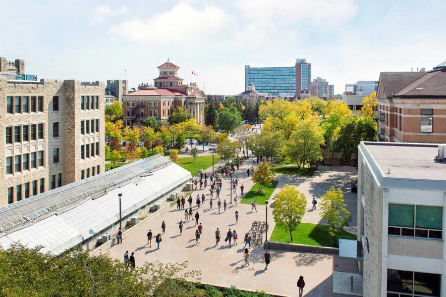 aerial view of Fort Garry campus