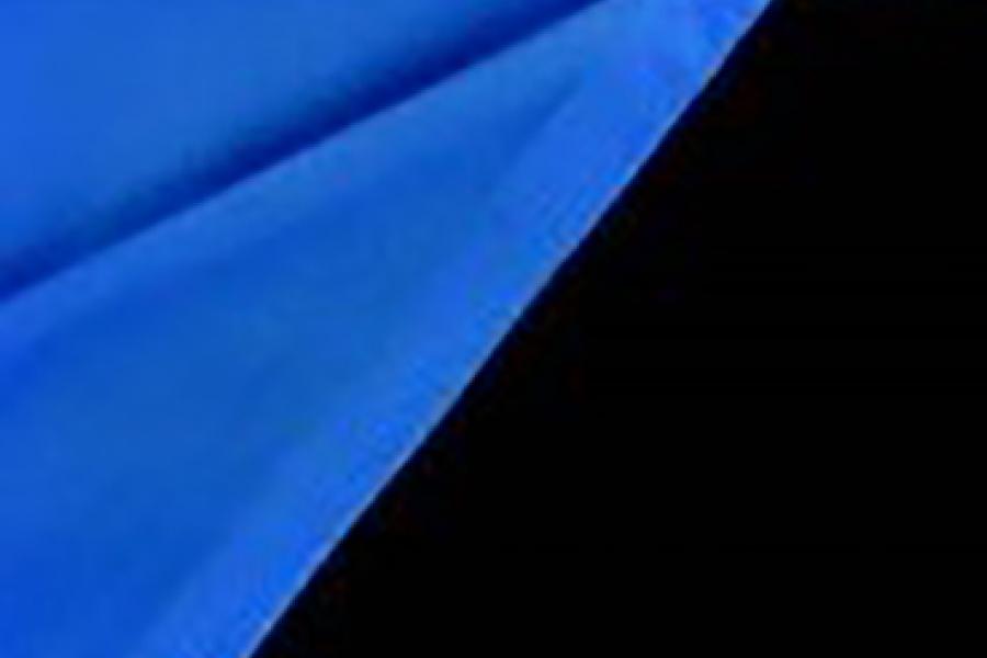 A graduation hood with a royal blue lining.