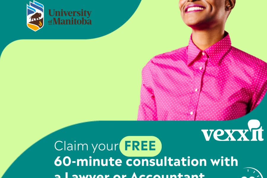 Lady  promoting limited time offer for UM Alumni to claim 60-minute consultation