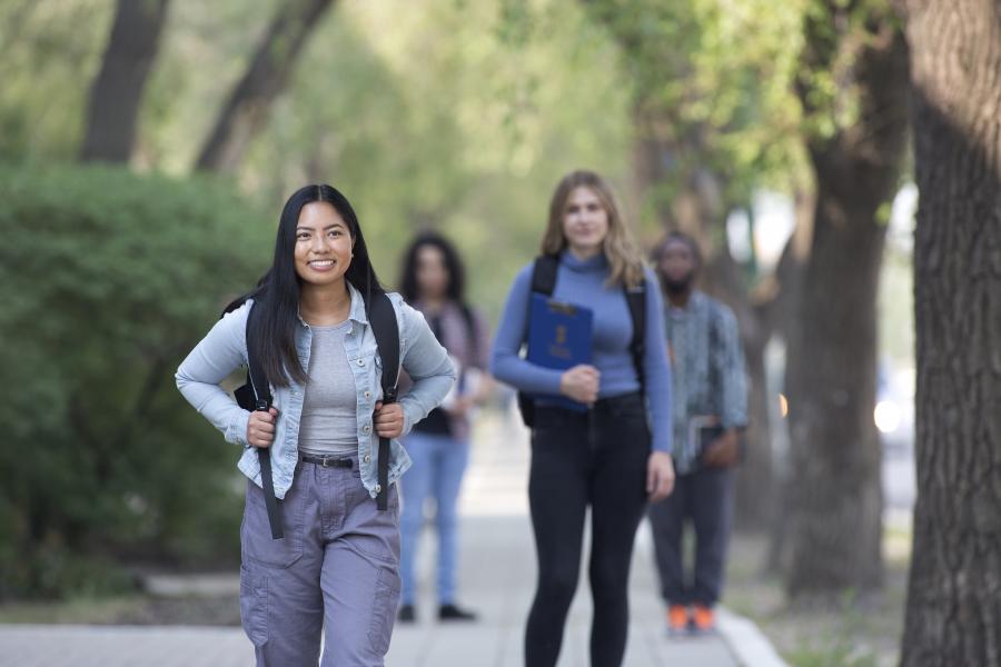 Students walking on campus