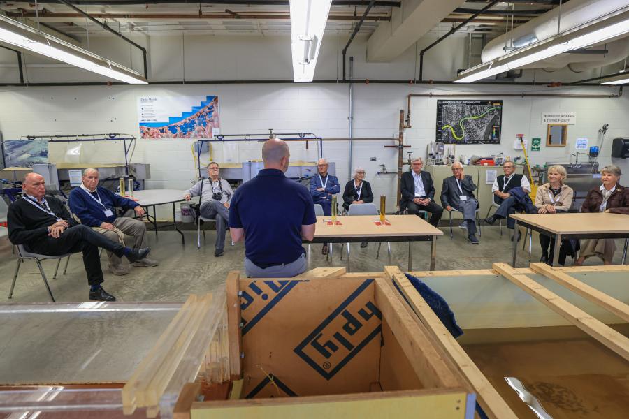 Civil Engineering Class of '66 60th reunion in Water Lab