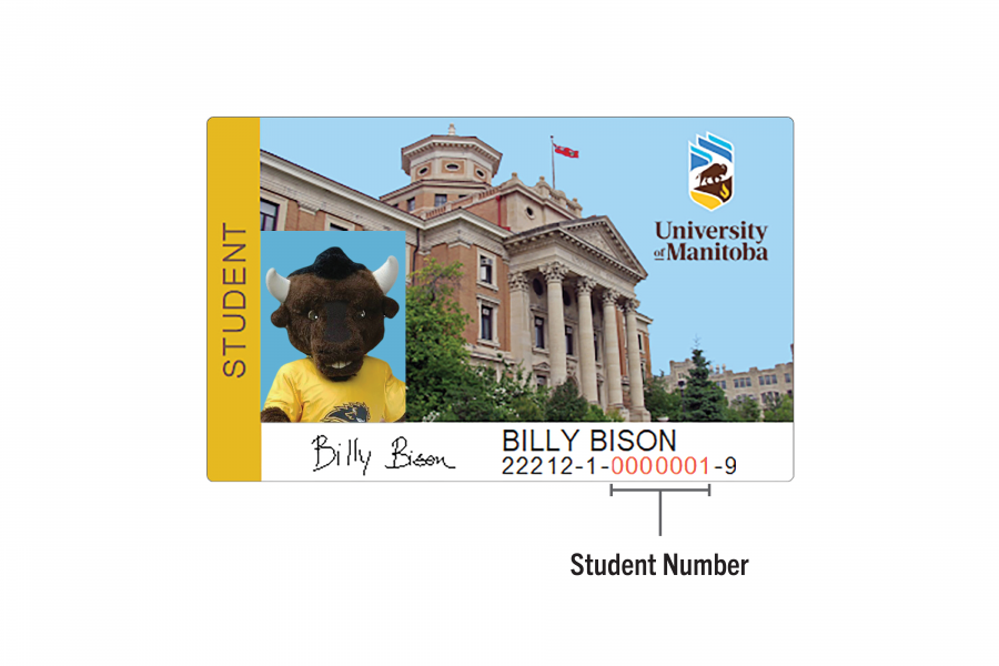 An example of a student ID card - depicting our own Billy Bison.