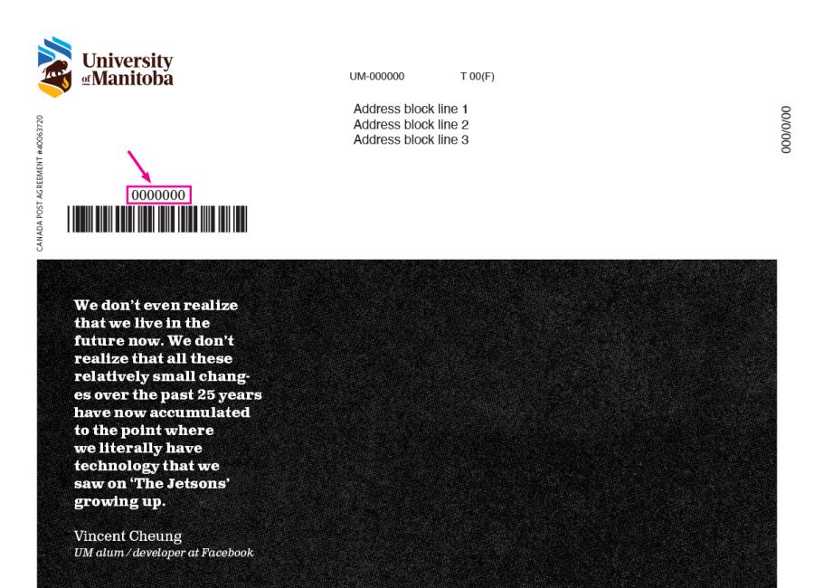 The address box on UM Today the Magazine indicating where to find an alumni ID.