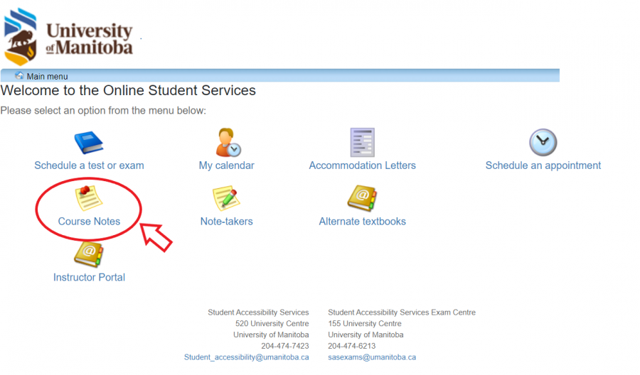 SAS student portal dashboard middle right icon request notes circled