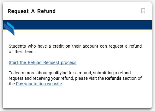 Image of Request a Refund card in Aurora.