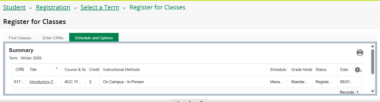 Screen shot of where to look up instructional methods in aurora
