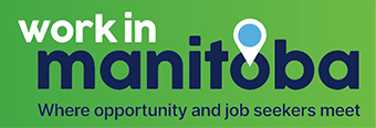 Economic Development Winnipeg - Work in Manitoba logo with a tagline says where opportunity and job seekers meet.