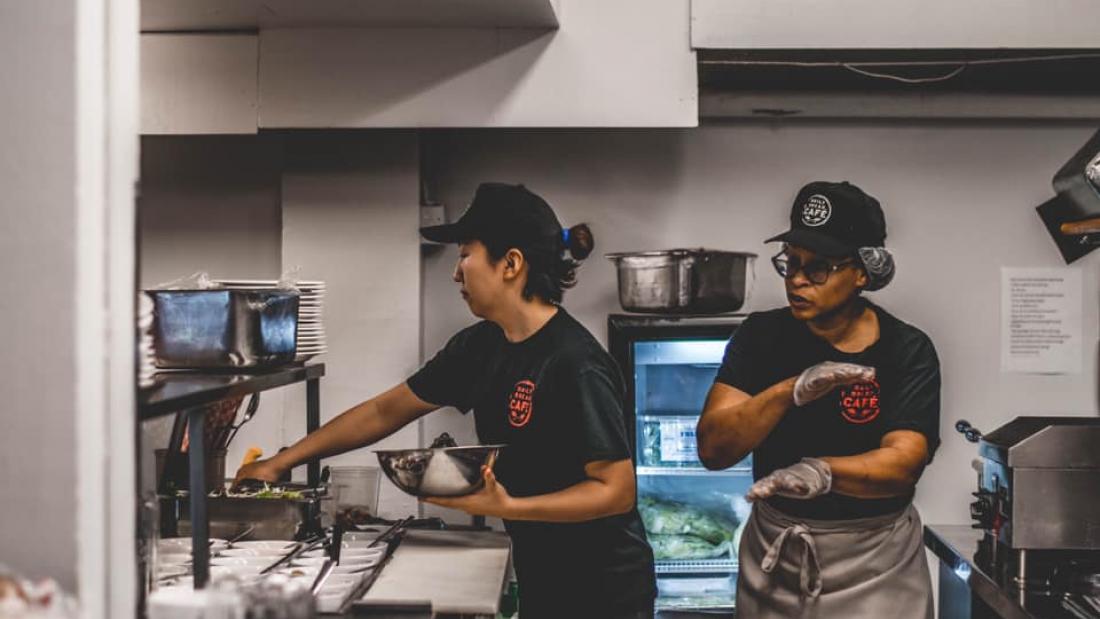 kitchen staff preparing meals