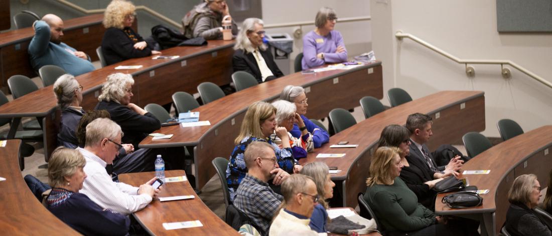 People sitting at a lecture hall