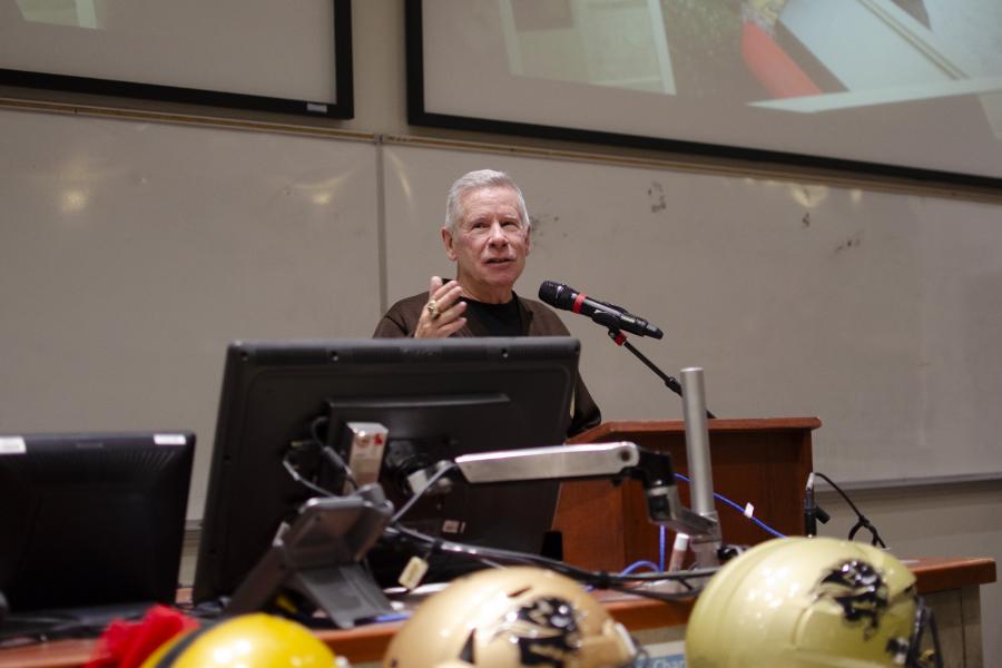 Brian Dobie speaking at the Marjoire Ward Lecture