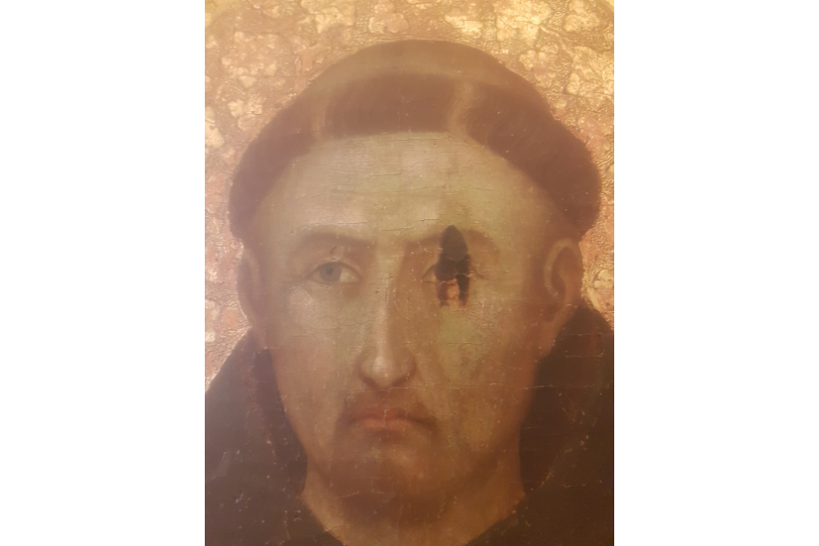 Painting of Francis of Assisi by  by Ugolino di Nero from fourteenth century