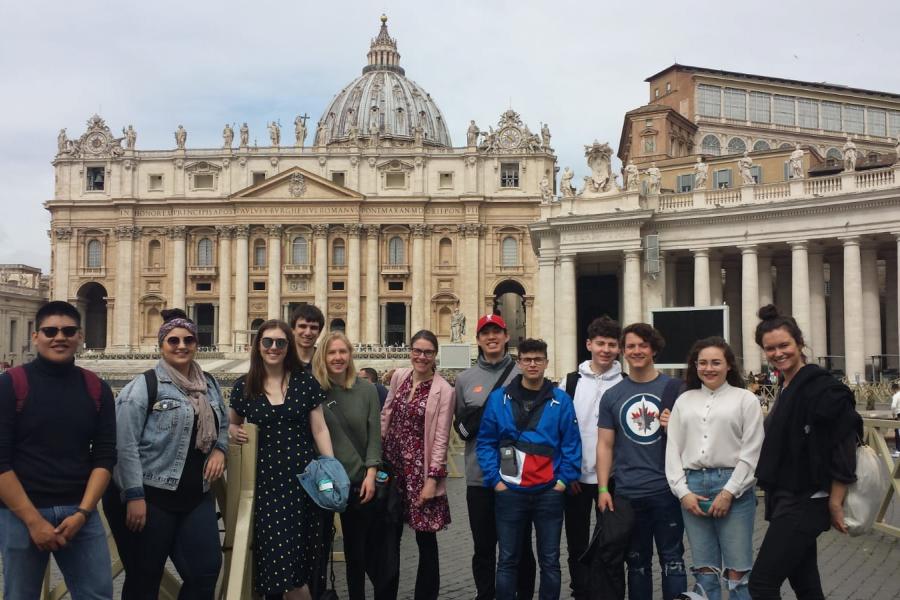 student group in saint peter's square