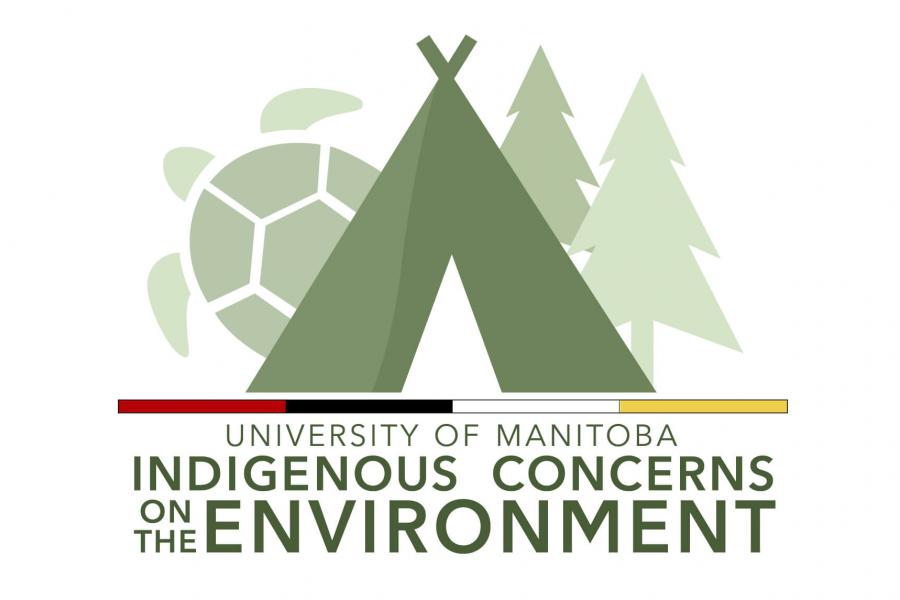 The logo for the University of Manitoba Indigenous Concerns on the Environment.