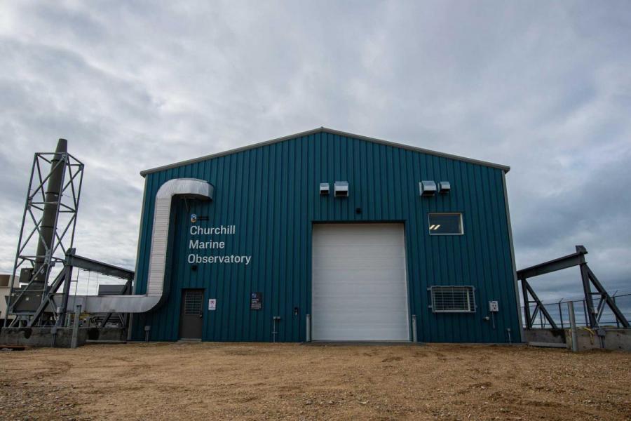 Front view of the Churchill Marine Observatory building.