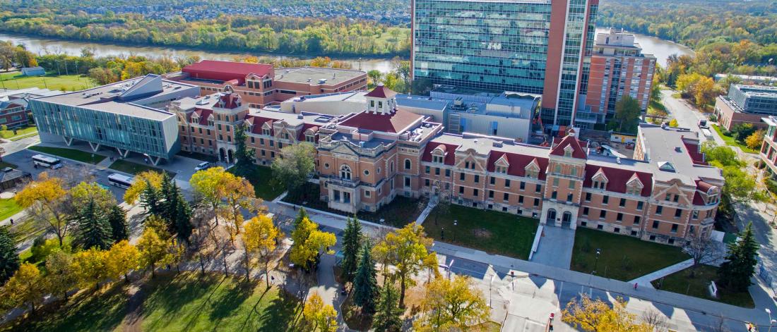 Aerial view of the University of Manitoba Campus.